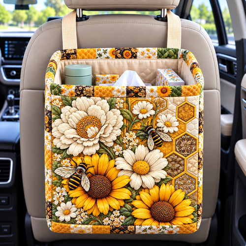 Honey Bee Flower Garden Quilted Car Basket GFTOHNL4577