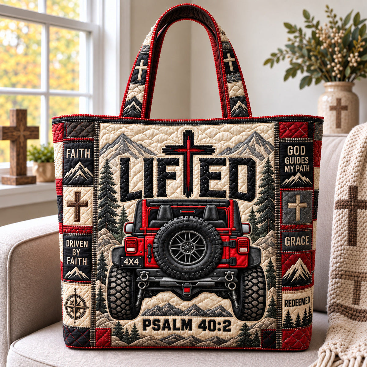 Lifted By Faith Quilted Tote Bag GFTOHNL4581