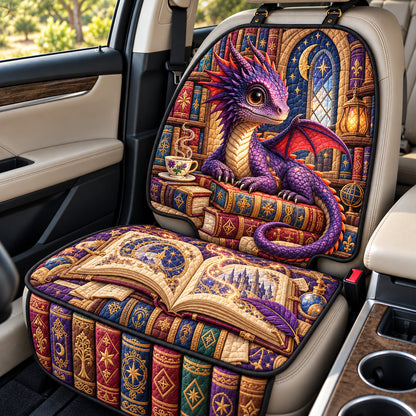 Purple Dragon Magical Library Quilted Car Seat Protector GFTOHNL4622