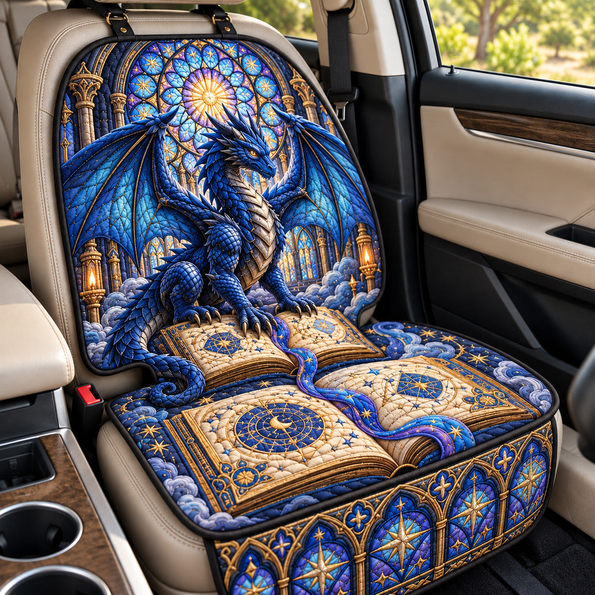 Blue Dragon Magical Kingdom Quilted Car Seat Protector GFTOHNL4625