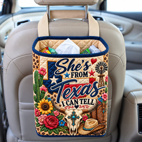 She Is From Texas Quilted Car Basket GFTOHNL4629