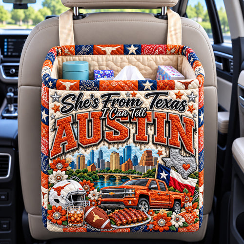 Austin Texas Girl Quilted Car Basket GFTOHNL4630