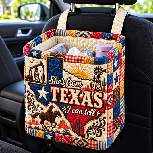 Texas Cowgirl Pride Quilted Car Basket GFTOHNL4632