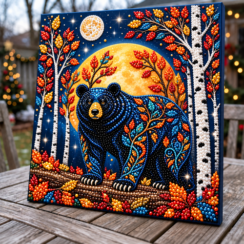 Autumn Moonlight Black Bear DIY Diamond Pearl Art Kit GFTOHNL5009