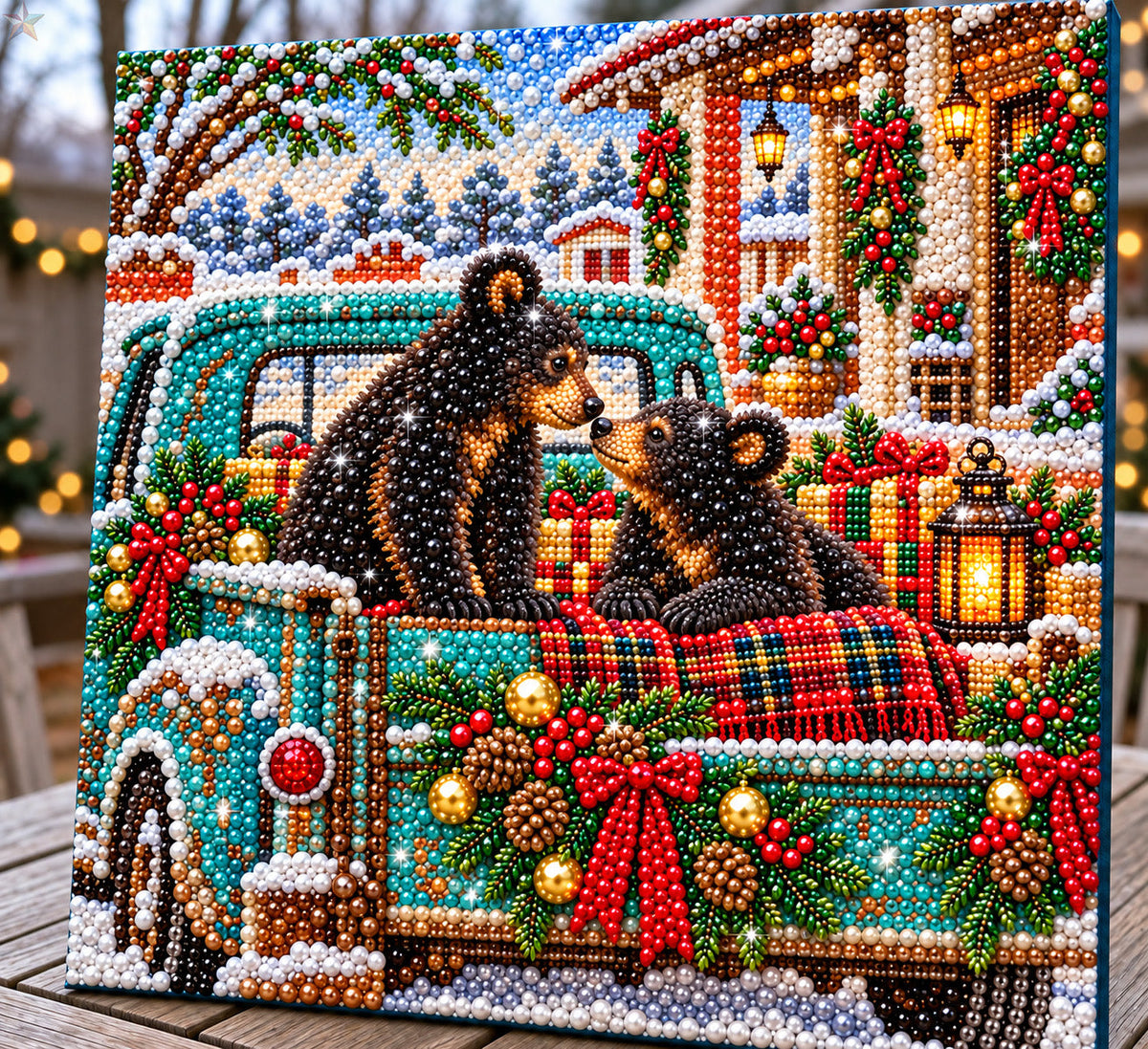 Christmas Bear Family Adventure DIY Diamond Pearl Art Kit GFTOHNL5013