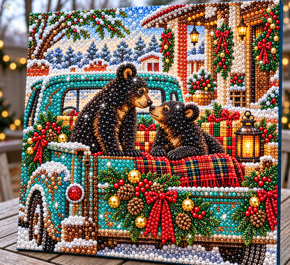 Christmas Bear Family Adventure DIY Diamond Pearl Art Kit GFTOHNL5013
