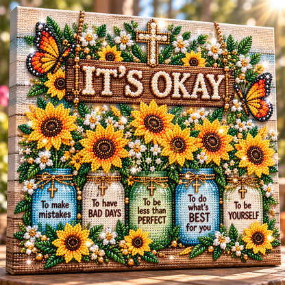 Its Okay Sunflower Faith DIY Diamond Pearl Art Kit GFTOHNL5015