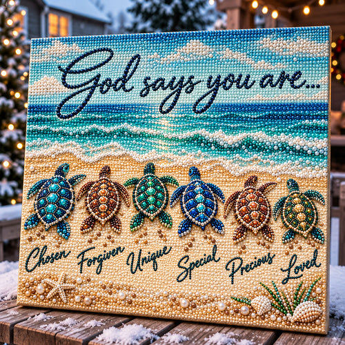 God Says You Are Loved Sea Turtles DIY Diamond Pearl Art Kit GFTOHNL5018