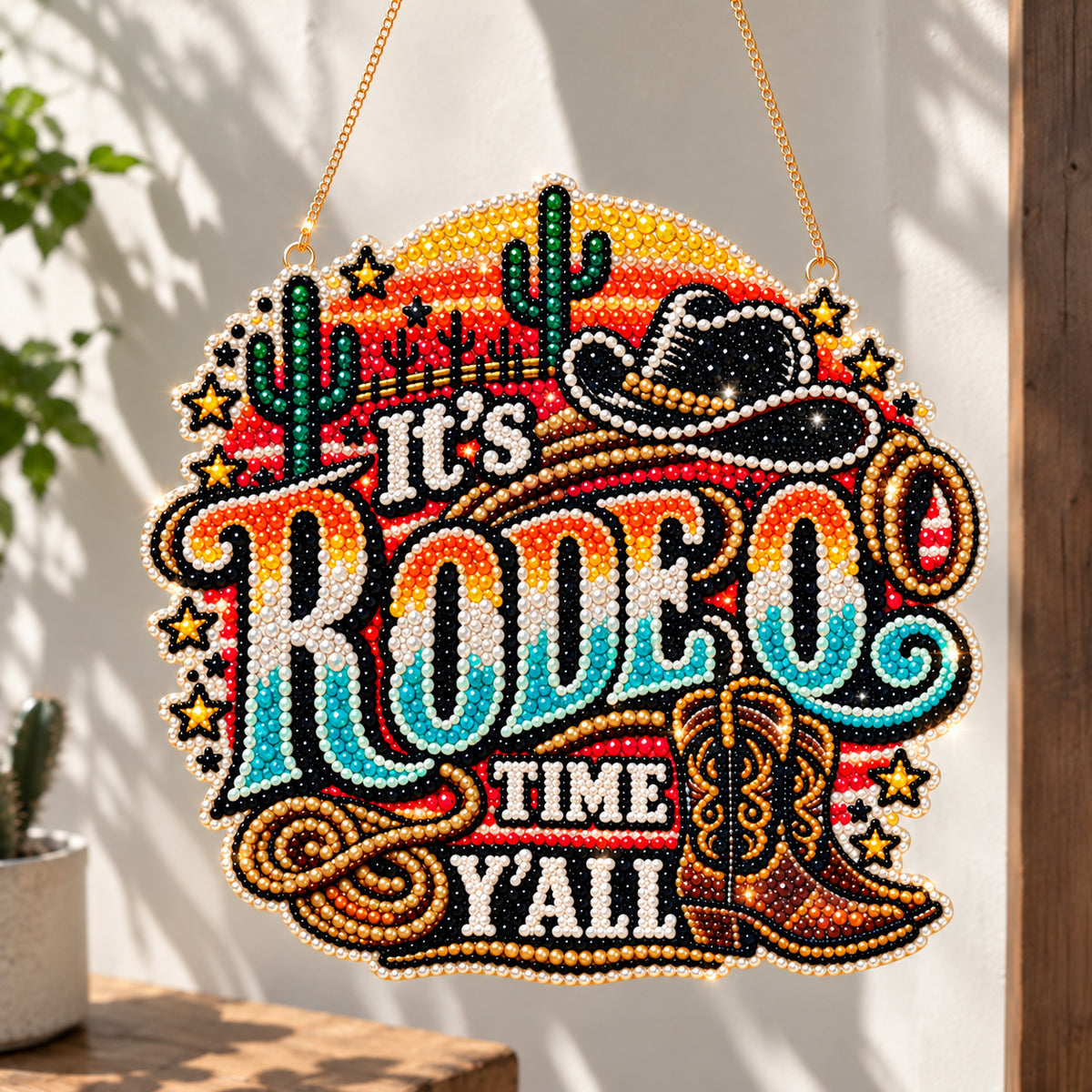 Rodeo Time DIY Diamond Pearl Suncatcher Ornament Kit GFTOHNL5035