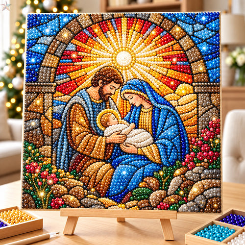 Holy Family Christmas Miracle DIY Diamond Pearl Art Kit GFTOHNL5049