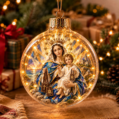 Virgin Mary And Baby Jesus Light-Up Globe Ornament GFTOHNL5059
