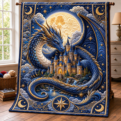 Moonlit Castle Dragon Quilted Blanket GFTOHNL506