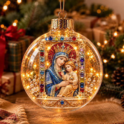 Blessed Mother And Child Light-Up Globe Ornament GFTOHNL5061
