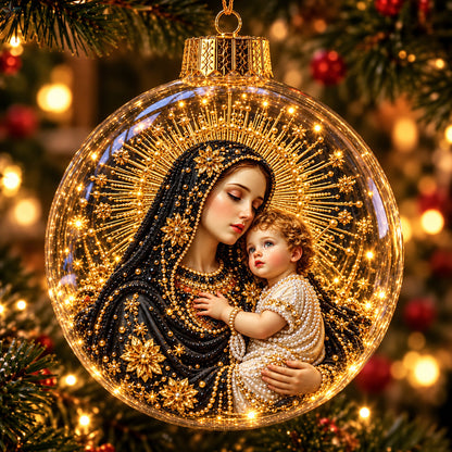 Black Madonna And Child Jesus Light-Up Globe Ornament GFTOHNL5063