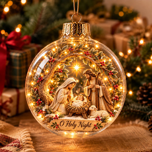 Holy Family Christmas Blessing Light-Up Globe Ornament GFTOHNL5096
