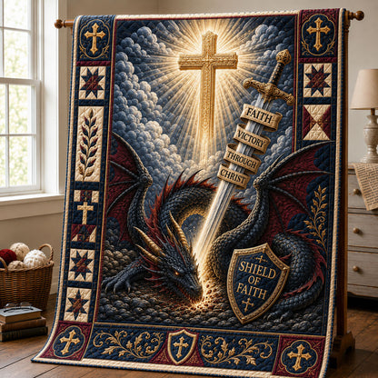 Faith Victory Dragon Quilted Blanket GFTOHNL510