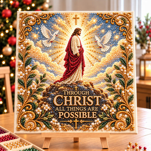 Through Christ All Things Are Possible DIY Diamond Pearl Art Kit GFTOHNL5113
