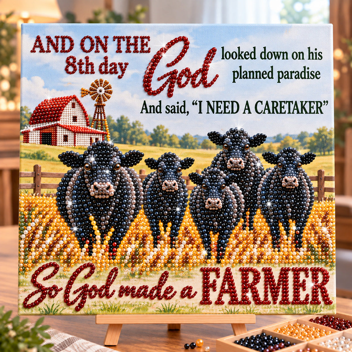 God Made A Farmer DIY Diamond Pearl Art Kit GFTOHNL5114