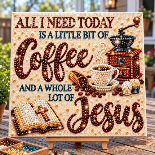 Coffee And Jesus DIY Diamond Pearl Art Kit GFTOHNL5115