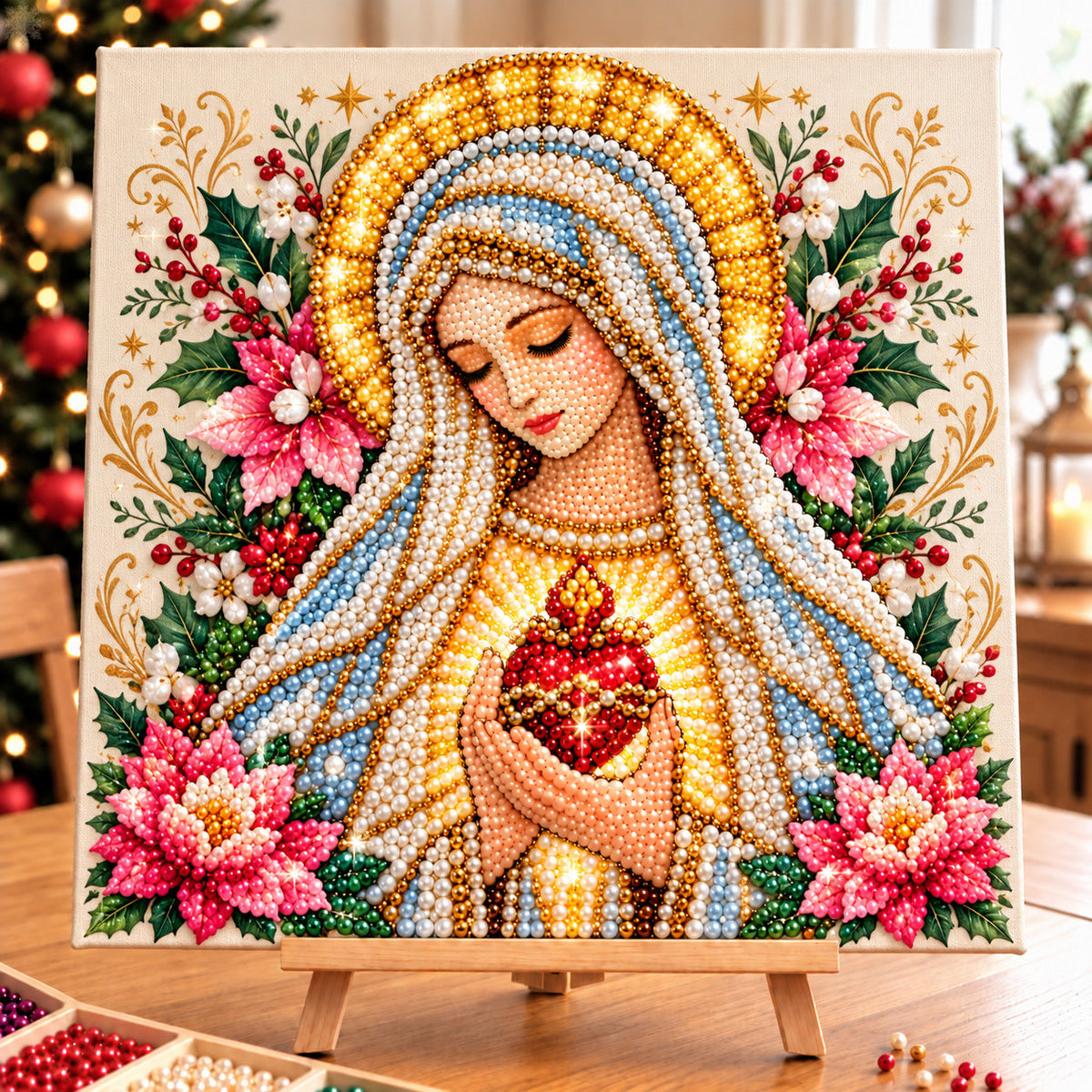 Sacred Heart Of Mary DIY Diamond Pearl Art Kit GFTOHNL5118