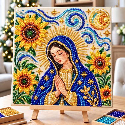 Virgin Mary Sunflower Prayer DIY Diamond Pearl Art Kit GFTOHNL5122
