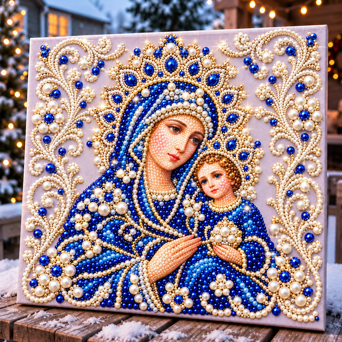 Blessed Mother And Child DIY Diamond Pearl Art Kit GFTOHNL5123