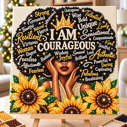 I Am Courageous Black Queen DIY Diamond Pearl Art Kit GFTOHNL5126