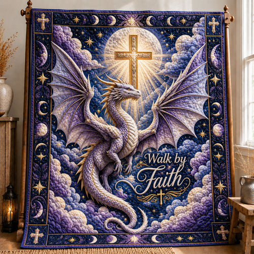 Walk By Faith Dragon Quilted Blanket GFTOHNL514