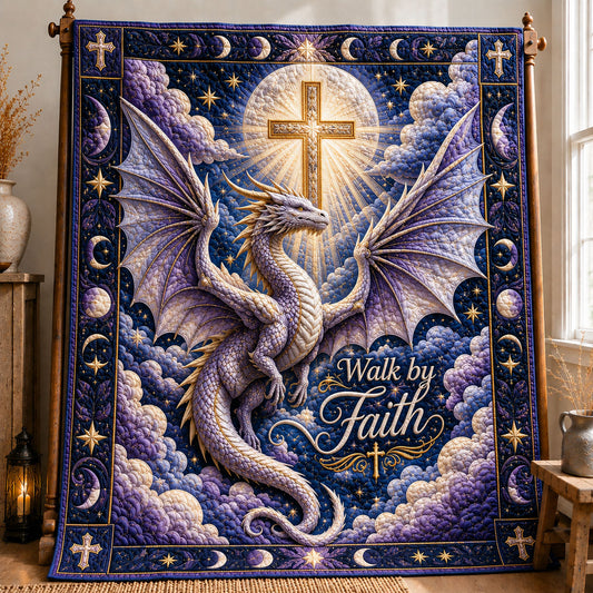Walk By Faith Dragon Quilted Blanket GFTOHNL514