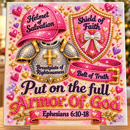 Pink Armor Of God DIY Diamond Pearl Art Kit GFTOHNL5158