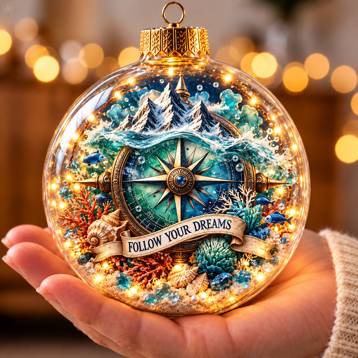 Ocean Dreams Light-Up Globe Ornament GFTOHNL5201