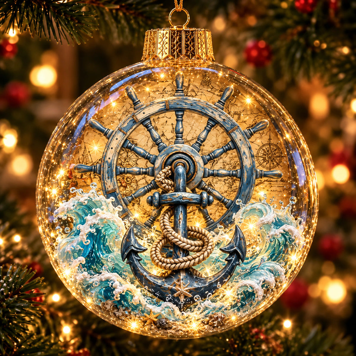 Nautical Anchor Light-Up Globe Ornament GFTOHNL5202