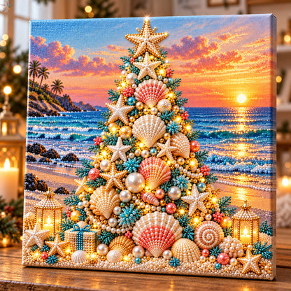 Coastal Christmas Tree DIY Diamond Pearl Art Kit GFTOHNL5229