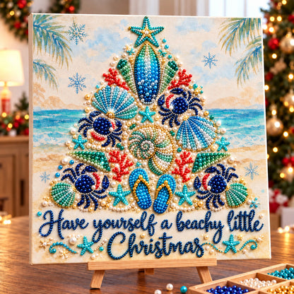 Beachy Little Christmas DIY Diamond Pearl Art Kit GFTOHNL5232