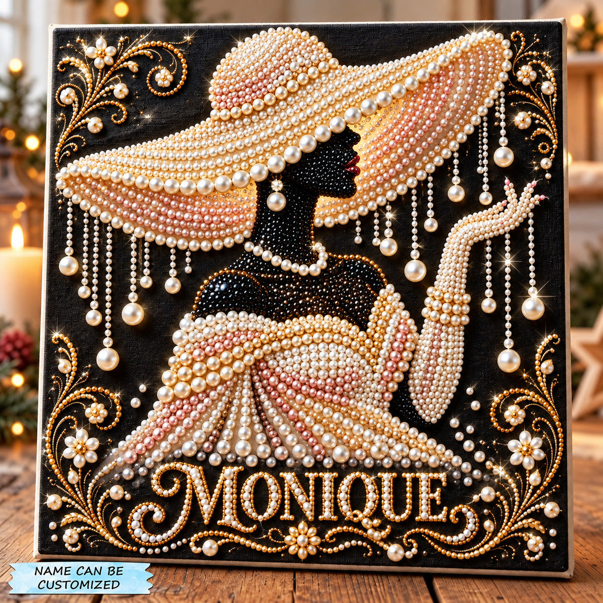 Elegant Black Pearl Lady DIY Diamond Pearl Art Kit QTCUZ GFTOHNL5235