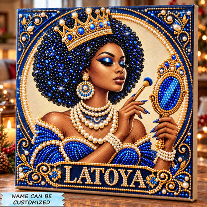 Royal Blue African Queen DIY Diamond Pearl Art Kit QTCUZ GFTOHNL5236