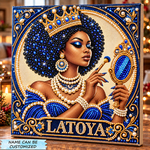 Royal Blue African Queen DIY Diamond Pearl Art Kit QTCUZ GFTOHNL5236