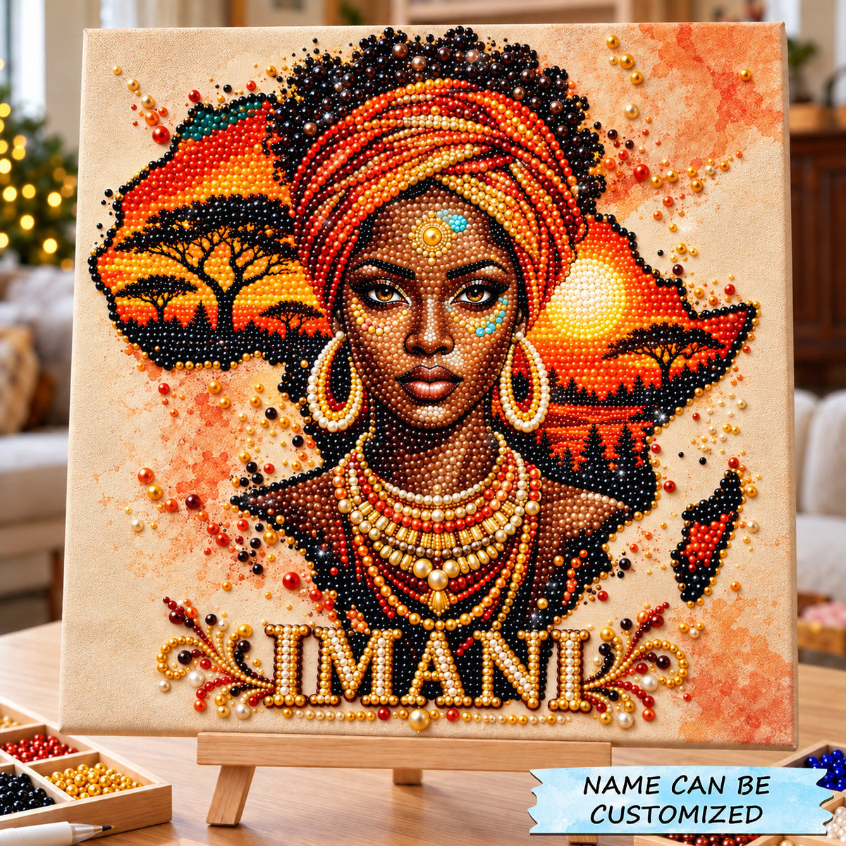 African Beauty And Strength DIY Diamond Pearl Art Kit QTCUZ GFTOHNL5239