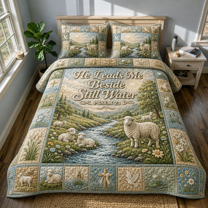 Still Waters Lamb 3-Piece Quilted Bedding Set GFTOHNL524