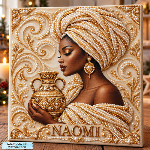 Golden Pearl African Queen DIY Diamond Pearl Art Kit QTCUZ GFTOHNL5240