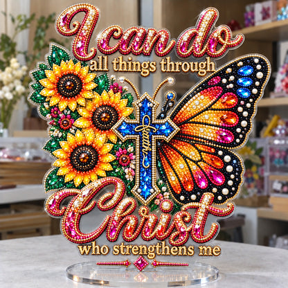 Sunflower Butterfly Faith DIY Pearl Diamond Painting Acrylic Stand GFTOHNL5265