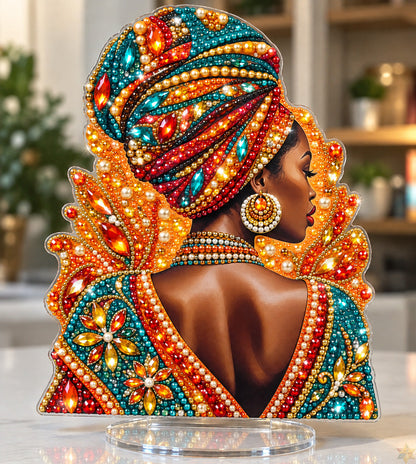 Colorful African Elegance DIY Pearl Diamond Painting Acrylic Stand GFTOHNL5275