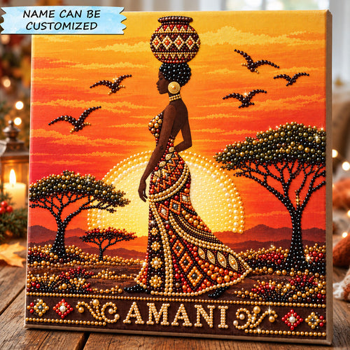 African Sunset Woman DIY Diamond Pearl Art Kit QTCUZ GFTOHNL5277