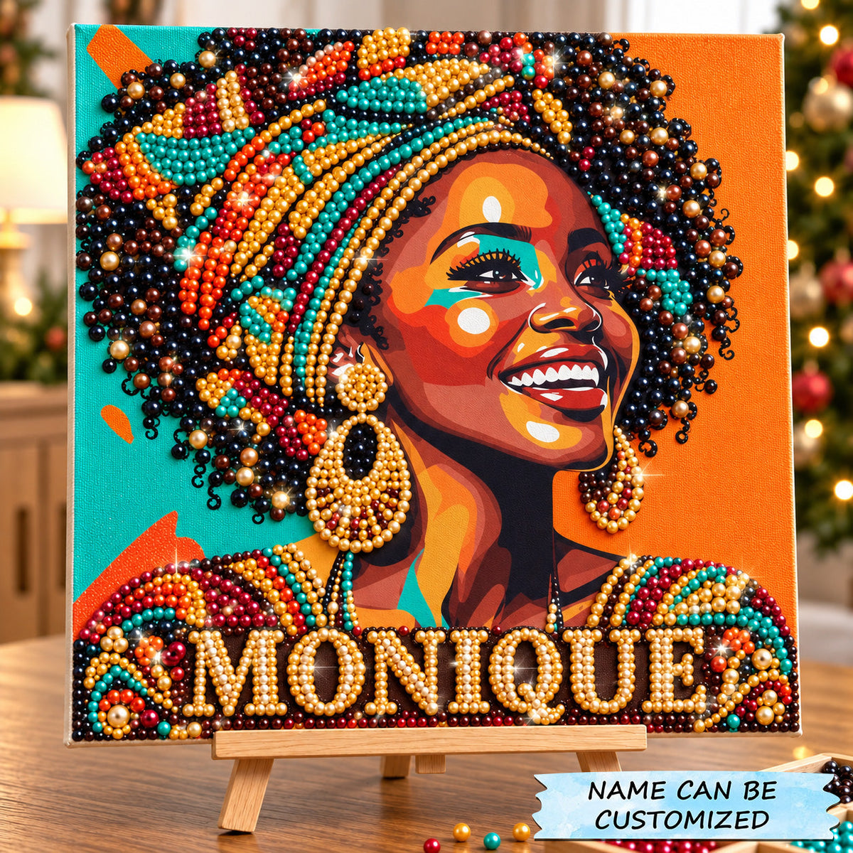 Joyful Black Woman DIY Diamond Pearl Art Kit QTCUZ GFTOHNL5279