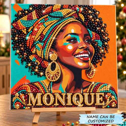 Joyful Black Woman DIY Diamond Pearl Art Kit QTCUZ GFTOHNL5279