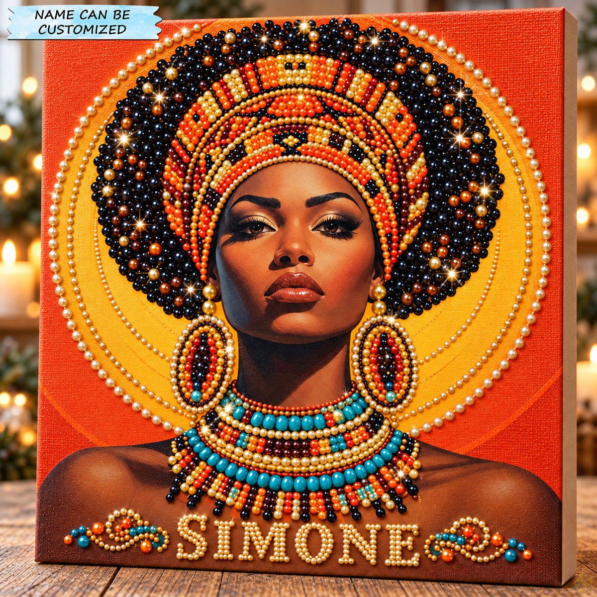 Golden Afro Queen DIY Diamond Pearl Art Kit QTCUZ GFTOHNL5280
