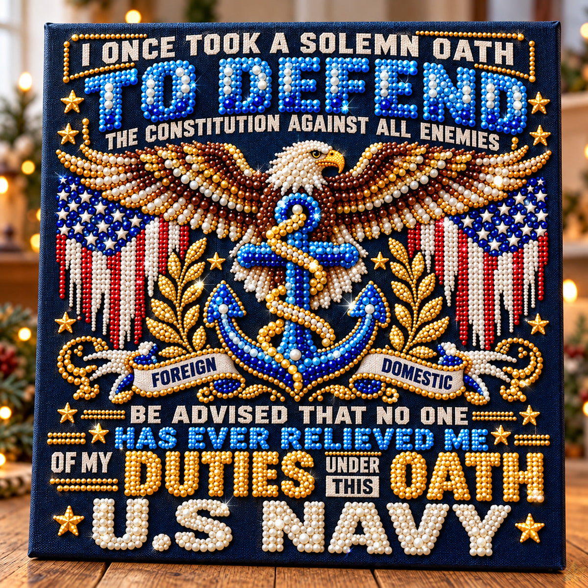 Navy Veteran Solemn Oath DIY Diamond Pearl Art Kit GFTOHNL5281