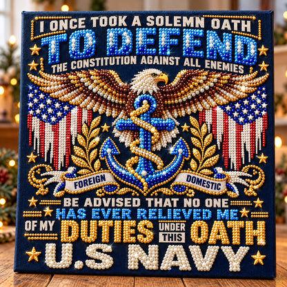 Navy Veteran Solemn Oath DIY Diamond Pearl Art Kit GFTOHNL5281