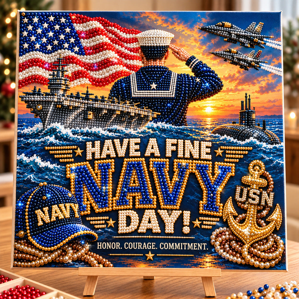 Have A Fine Navy Day DIY Diamond Pearl Art Kit GFTOHNL5282