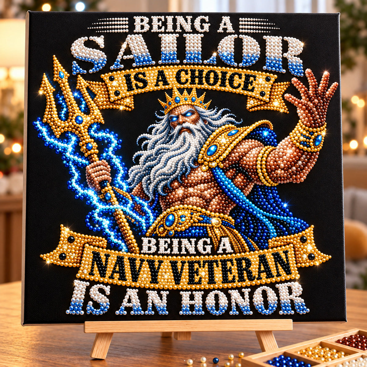 Navy Veteran Honor And Courage DIY Diamond Pearl Art Kit GFTOHNL5284